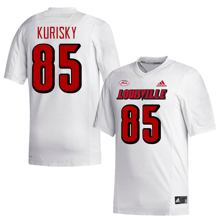 Men #85 Nate Kurisky Louisville Cardinals College Football Jerseys Stitched-White